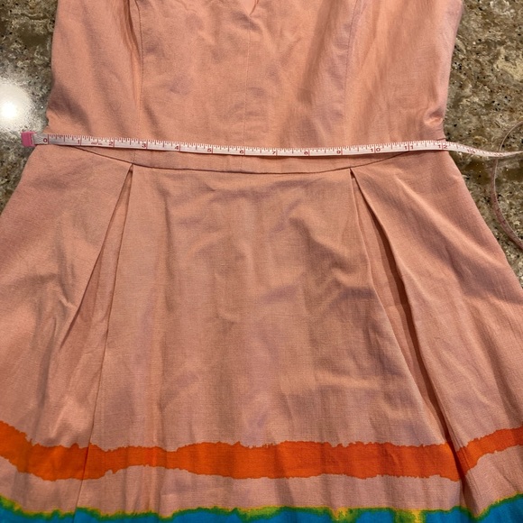 Tracy Reese X Anthropologie Pink Painterly Pleated Fit & Flare Dress - Picture 6 of 6